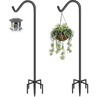 Christmas Lights Plant Hangers Weddings Decor Flower Basket Lanterns Fyess 2 Pack 36 Shepherd Hook Bird Feeder Pole Garden Hook for Outdoor Bird Feeders 
