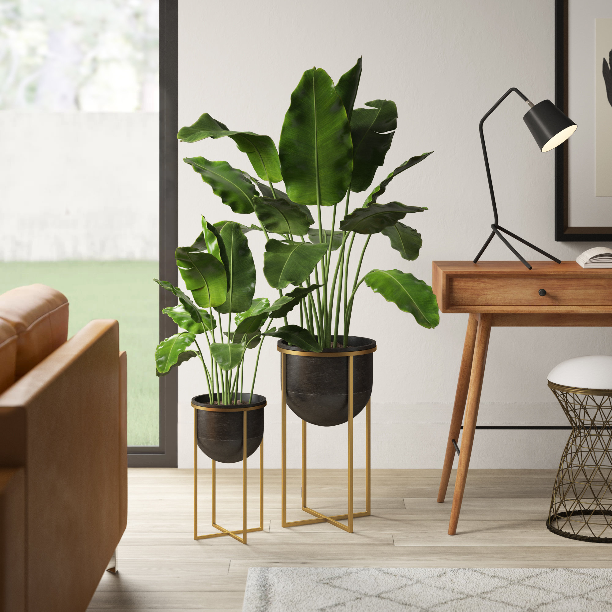 Mercury Row Manhart 2 Piece Iron Pot Planter Set Reviews Wayfair