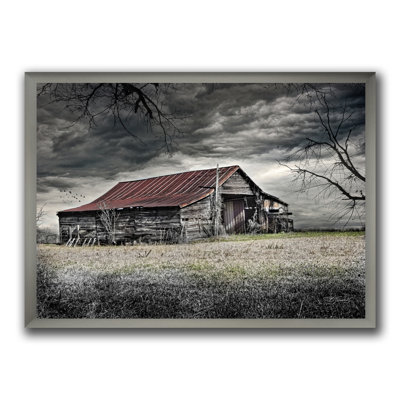 Storm Barn  Picture Frame Print on Canvas East Urban Home Size 36 H x 46 W x 15 D Format Silver Framed
