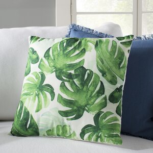 Palm Leaf Print Indoor/Outdoor Throw Pillow