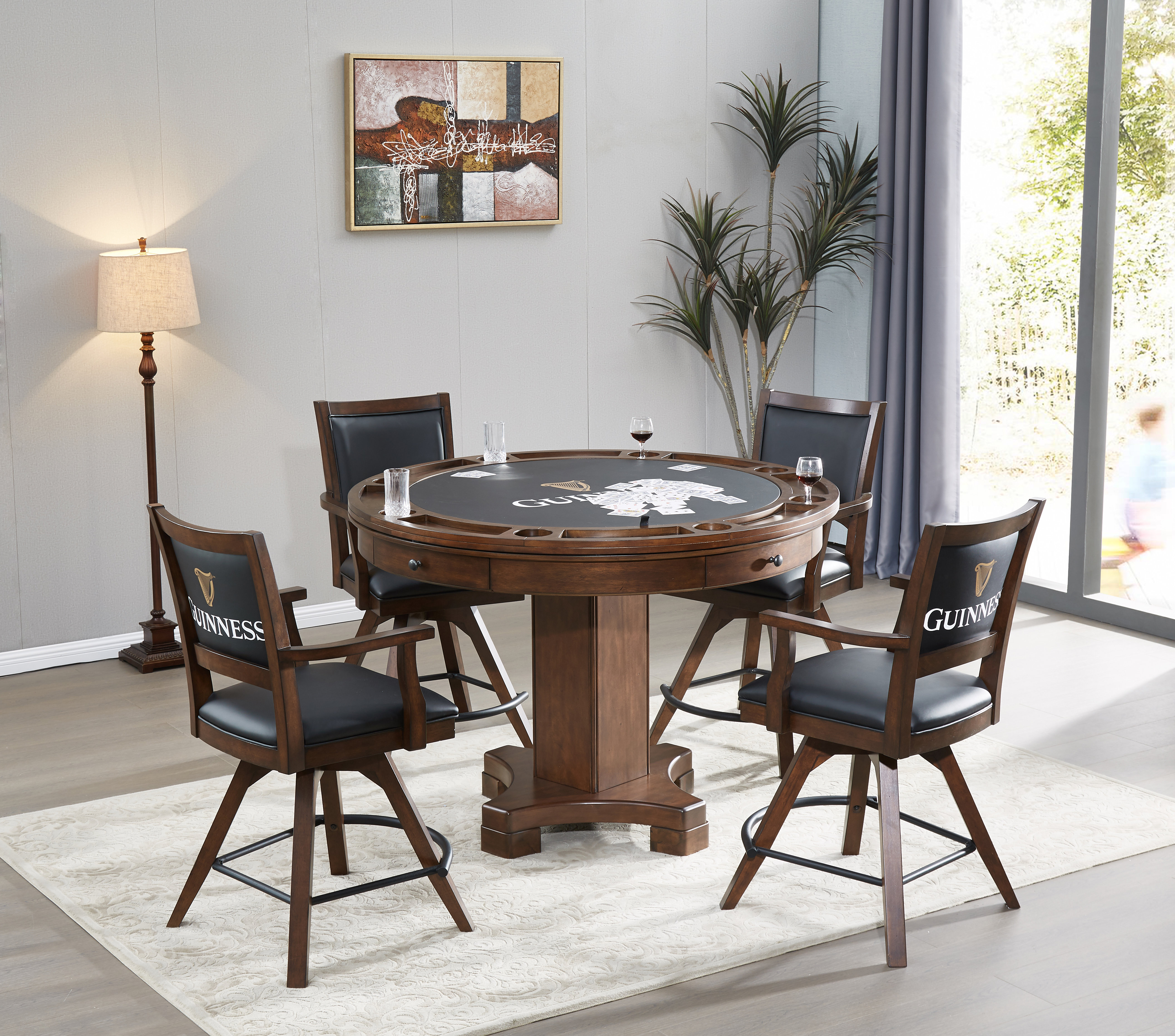 card game table and chairs