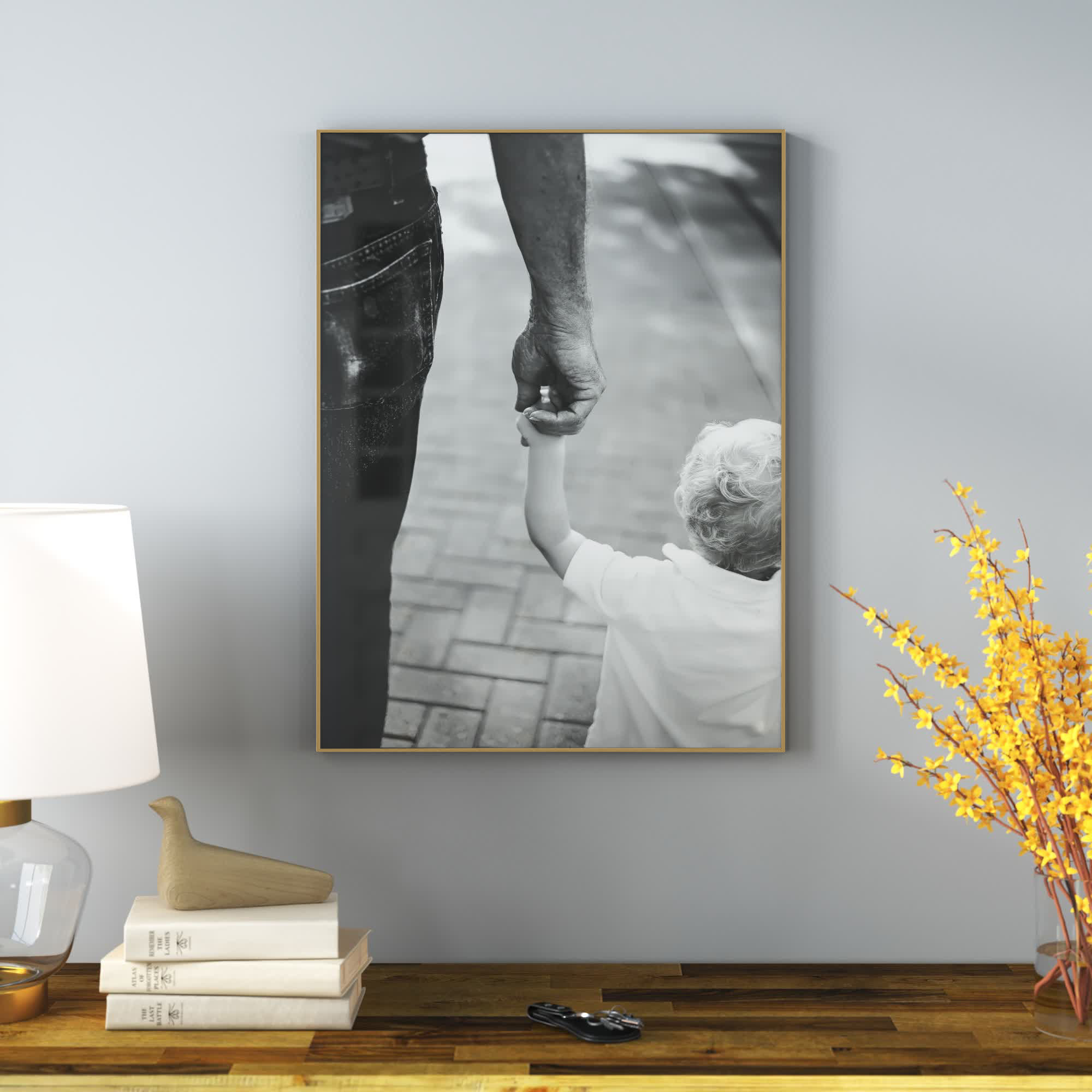 35mm DARK WOOD with GOLD INLAY PANORAMIC PICTURE PHOTO POSTER FRAME with GLASS 