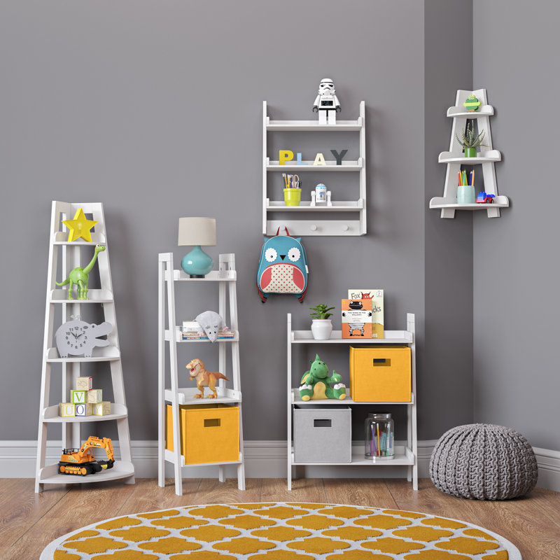 Isabelle Max Kids Corner Ladder Wall Shelf Grey Wayfair Ca