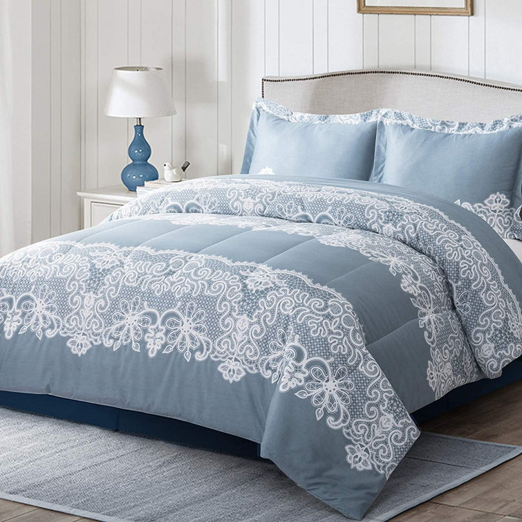 light blue queen comforter set