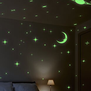 Glowing Wall Decals Stickers Room Decor Kit Galaxy Glow Star