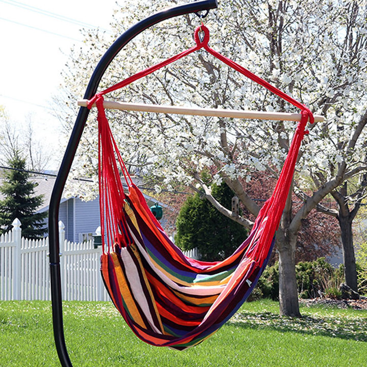 Bay Isle Home Sisk Jumbo Extra Large Chair Hammock With Stand Reviews Wayfair