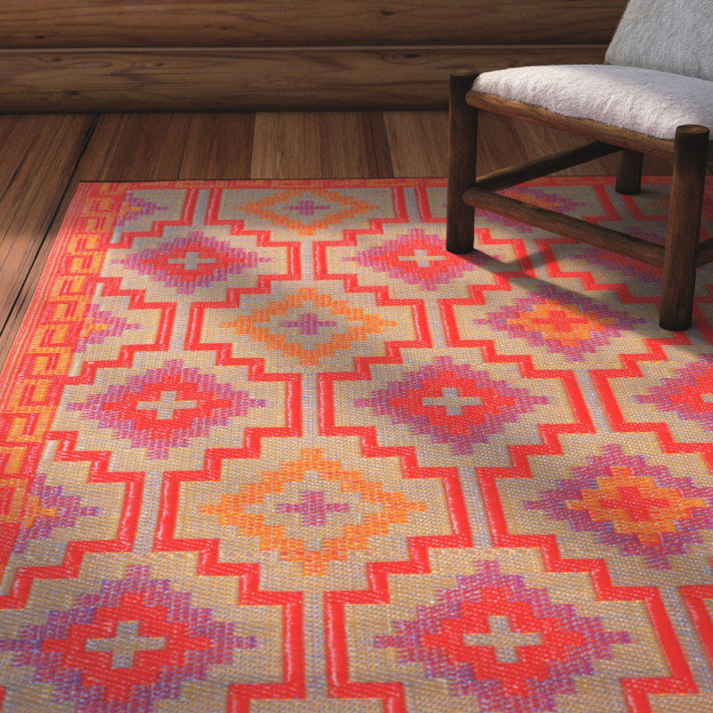 Loon Peak Patterson Square Red Indoor Outdoor Area Rug Reviews Loon Peak Patterson Square Red Indoor