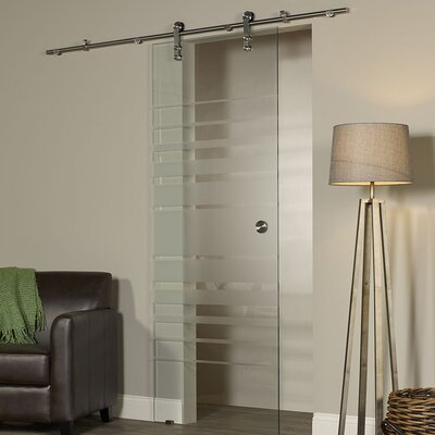 New Vision Silhouette Glass Barn Door With Installation Hardware