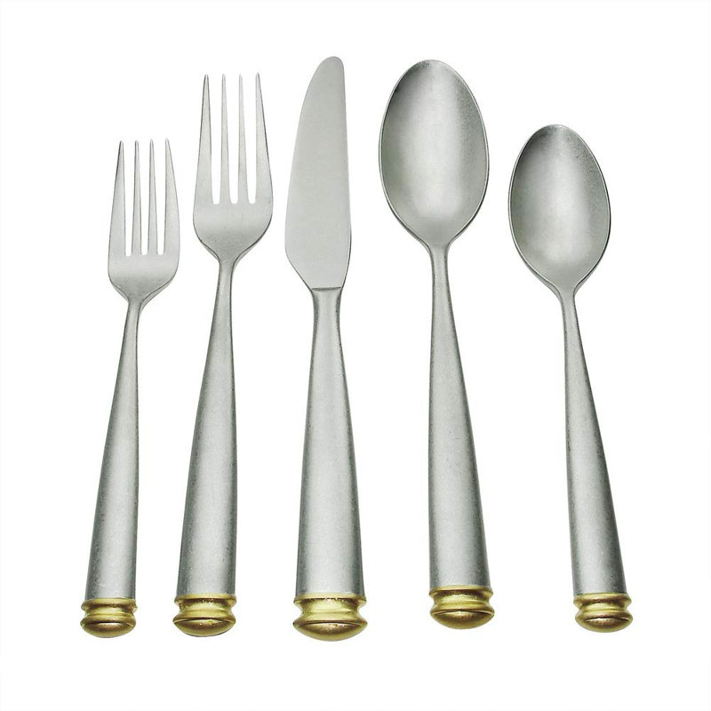 Everly Quinn Powell Splendide 40 Piece 18 10 Stainless Steel Flatware Set Service For 8 Wayfair