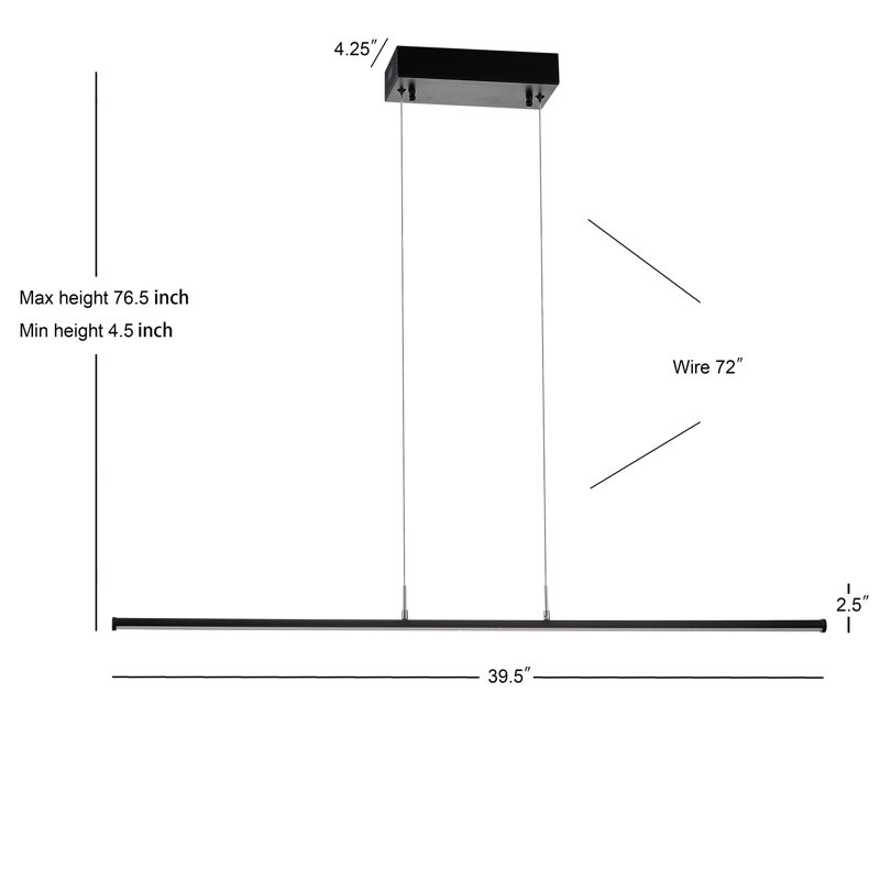Denison 1 Light Kitchen Island Linear Led Pendant