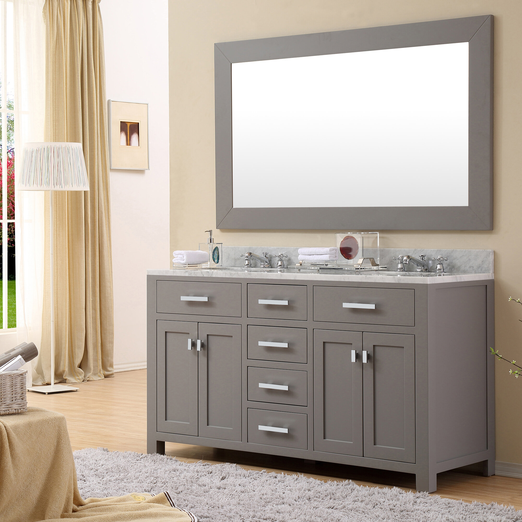 Andover Mills Minnetrista 72 Double Bathroom Vanity Set With Large Mirror Reviews Wayfair
