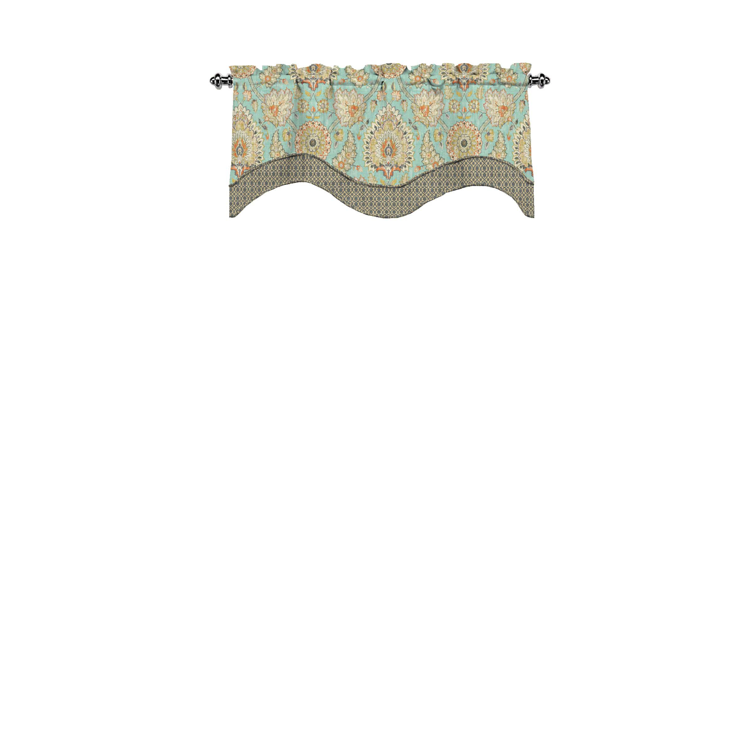 Waverly Home Paisley Pizzazz Scallop Valance 52/" W x 16/" L Multi Color-Brown