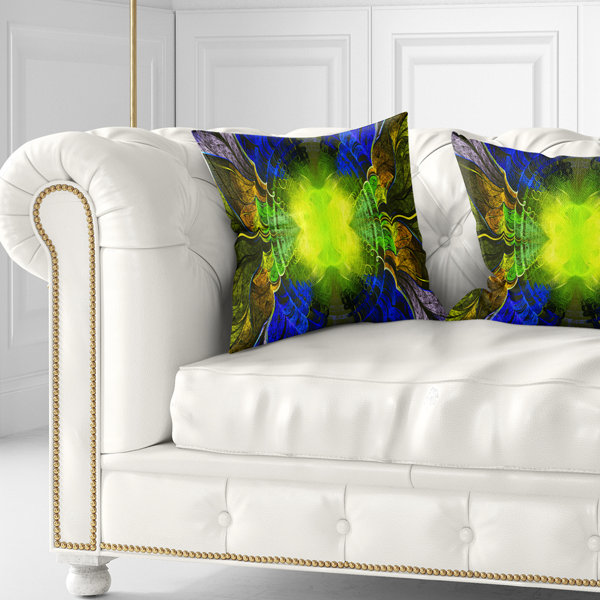East Urban Home Abstract Fractal Stained Glass Pillow Wayfair