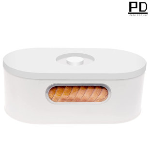 Fackelmann Bread Box of Plastic Transparent/Grey/Black 30 x 20 x 14 cm 