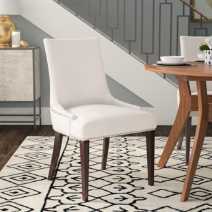 Alpha Centauri Upholstered Side Chair In Linen - Gray Zebra by Brayden Studio Design