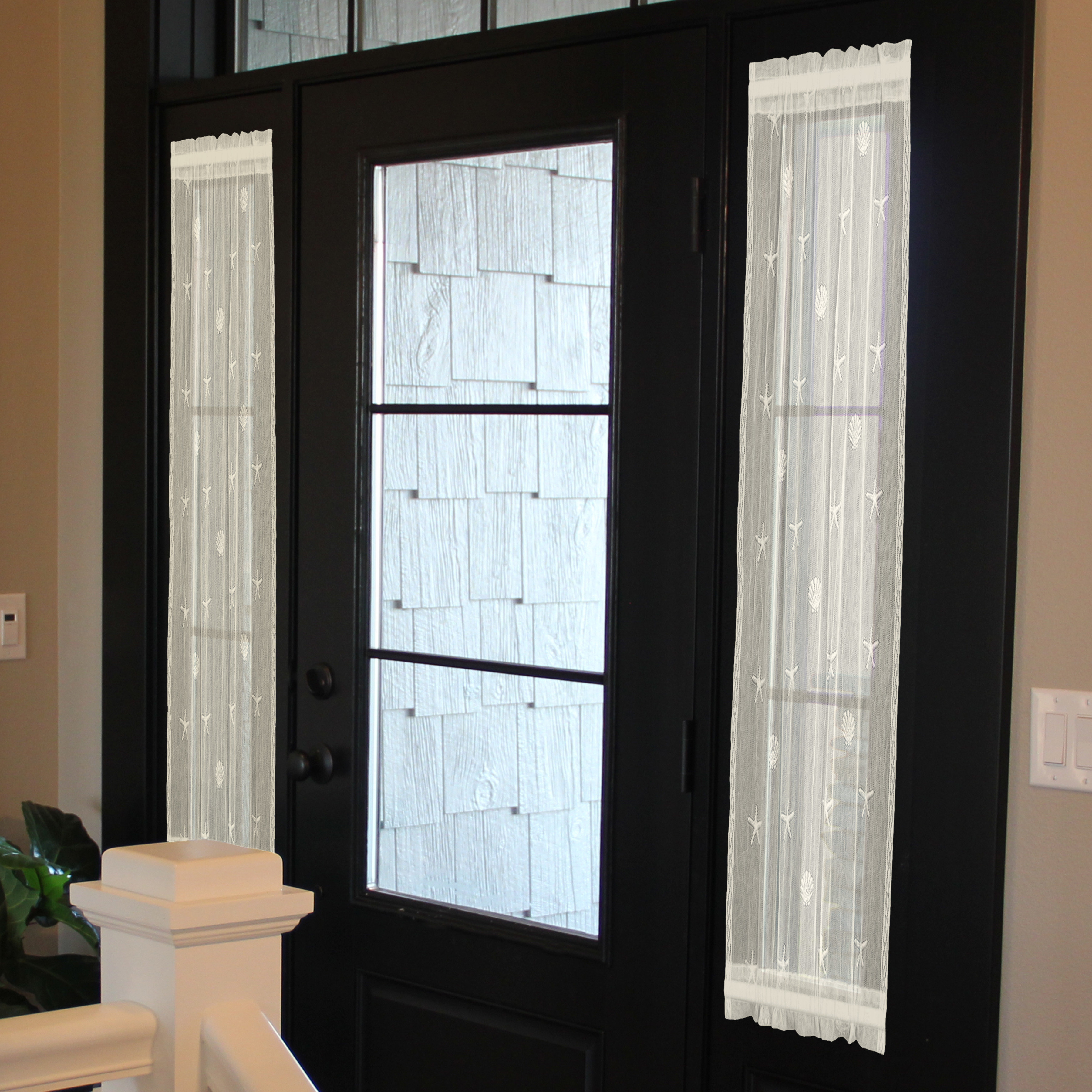 Side Door Curtains 1 per pkg Bee Lace Curtains Sidelights Ecru and White