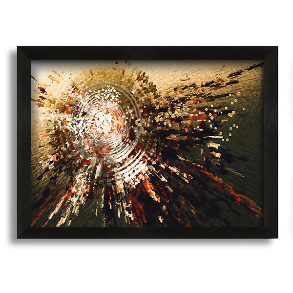 Ivy Bronx Circular Explosion of Cubes - Picture Frame Painting on ...