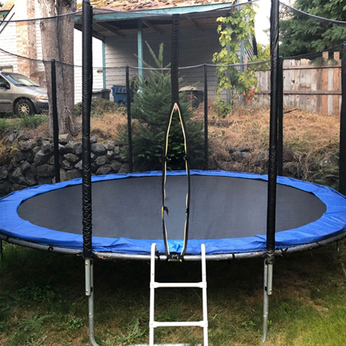 Aleko 8 Round Trampoline With Safety Enclosure Reviews Wayfair