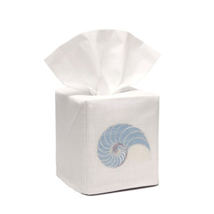 Go to store & view more images Jacaranda Living Striped Nautilus Linen Tissue Box Cover