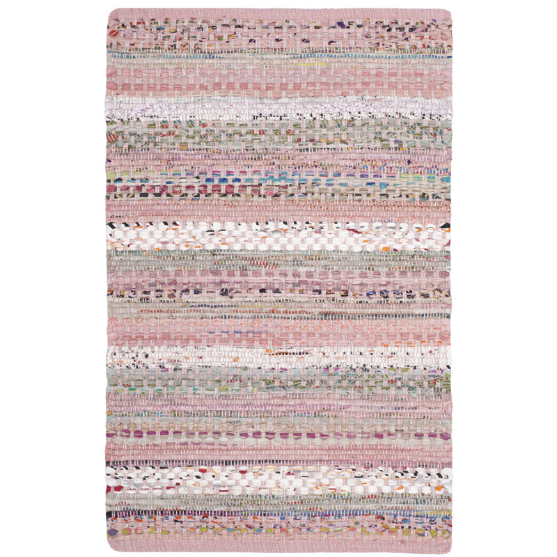 August Grove Vesey Hand Knotted Cotton Pink Blue Beige Area Rug Reviews Wayfair