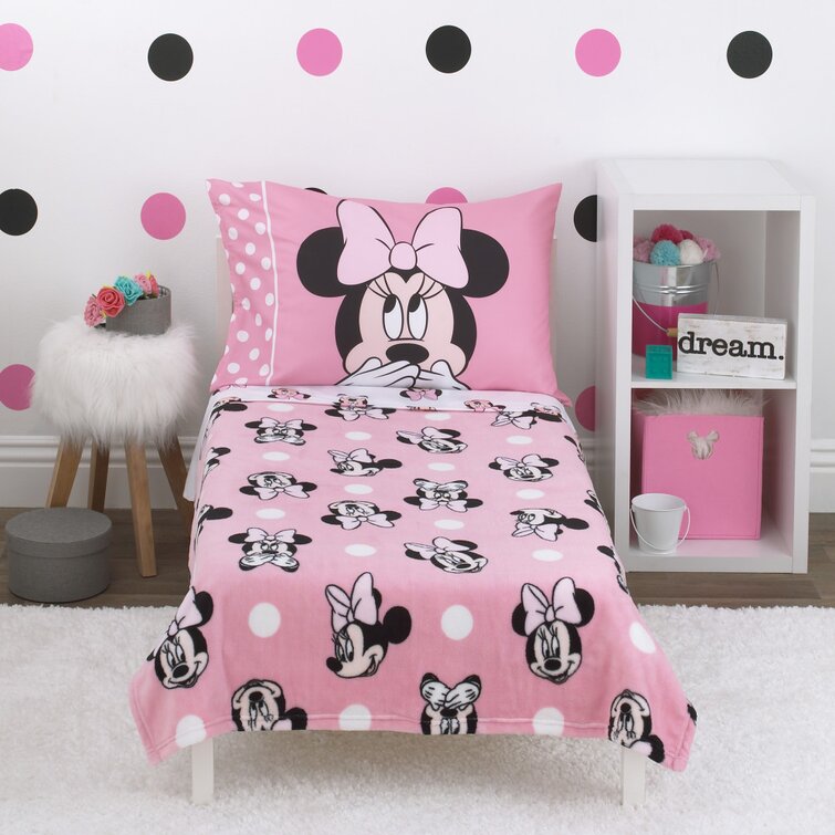 3-Piece Minnie Mouse Single Polyester Bedding Duvet & Pillow Cover Set