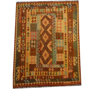 Kilim Hand-Woven Rust Area Rug