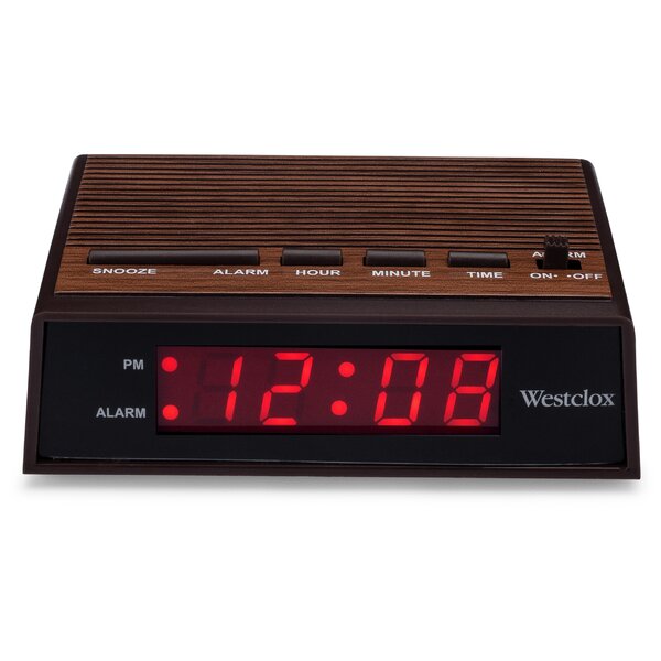 Manual Flip Alarm Clock Date Time Day Oblong Side Table White Night Retro 