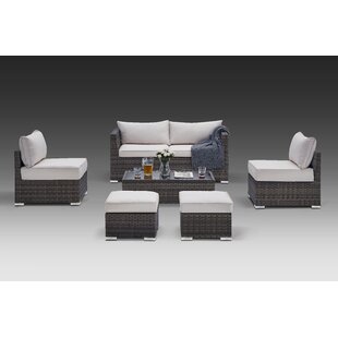 Ahmed 6 Piece Rattan Sofa Seating Group with Cushions