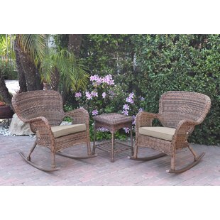 View Jaylyn 3 Piece Rattan Conversation Set with Cushions