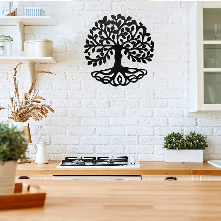 Large Tree of Life Metal Round Hanging Wall Art Sculpture Home Office Decor 