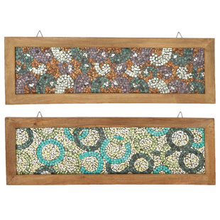 Mosaic Wall Decor Wayfair 2 Piece Midnight And Midday Wooden Frame Mosaic Wall Décor Set