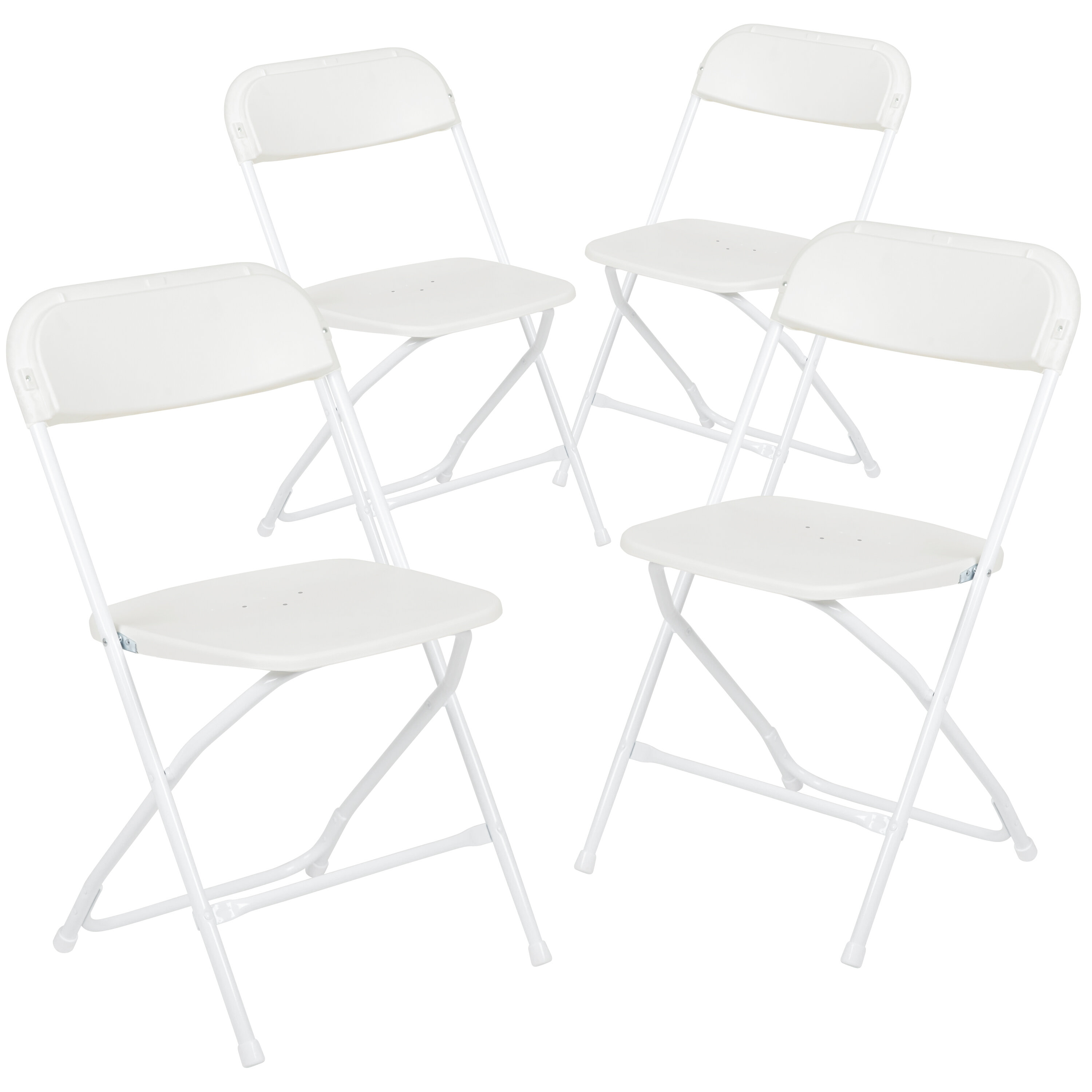 heavy duty white plastic folding chairs set of 4