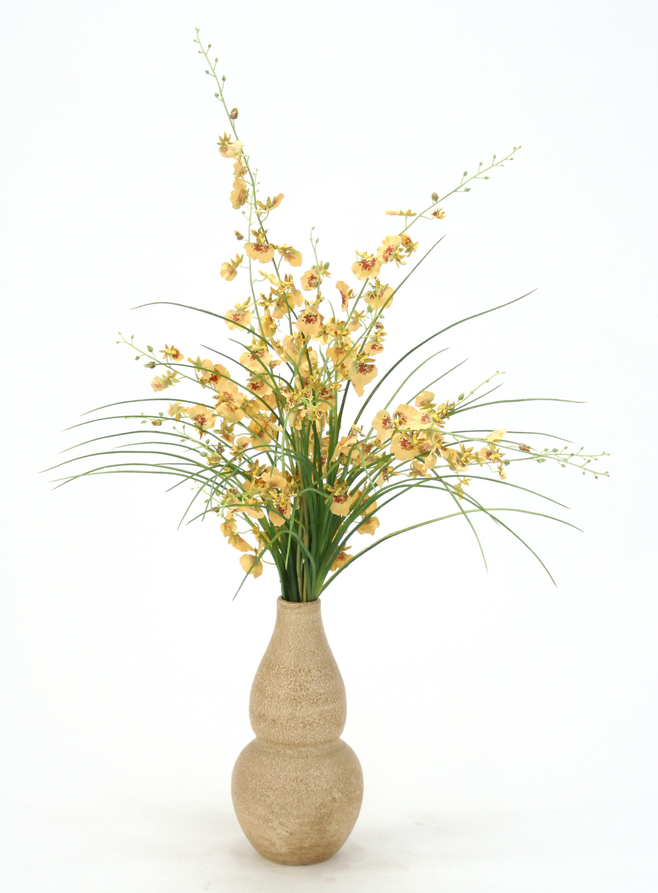 Distinctive Designs Silk Oncidium Orchids And Grass In Rio Vase Wayfair