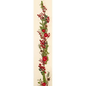 Weatherproof Berry Apple  with Pine Cone Garland