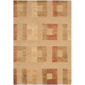 Mile Ranch Hand-Knotted Dark Beige Area Rug