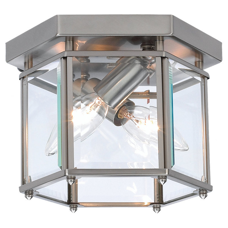 Charlton Home Pinecrest 2 Light 8 Lantern Square Flush Mount Reviews Wayfair