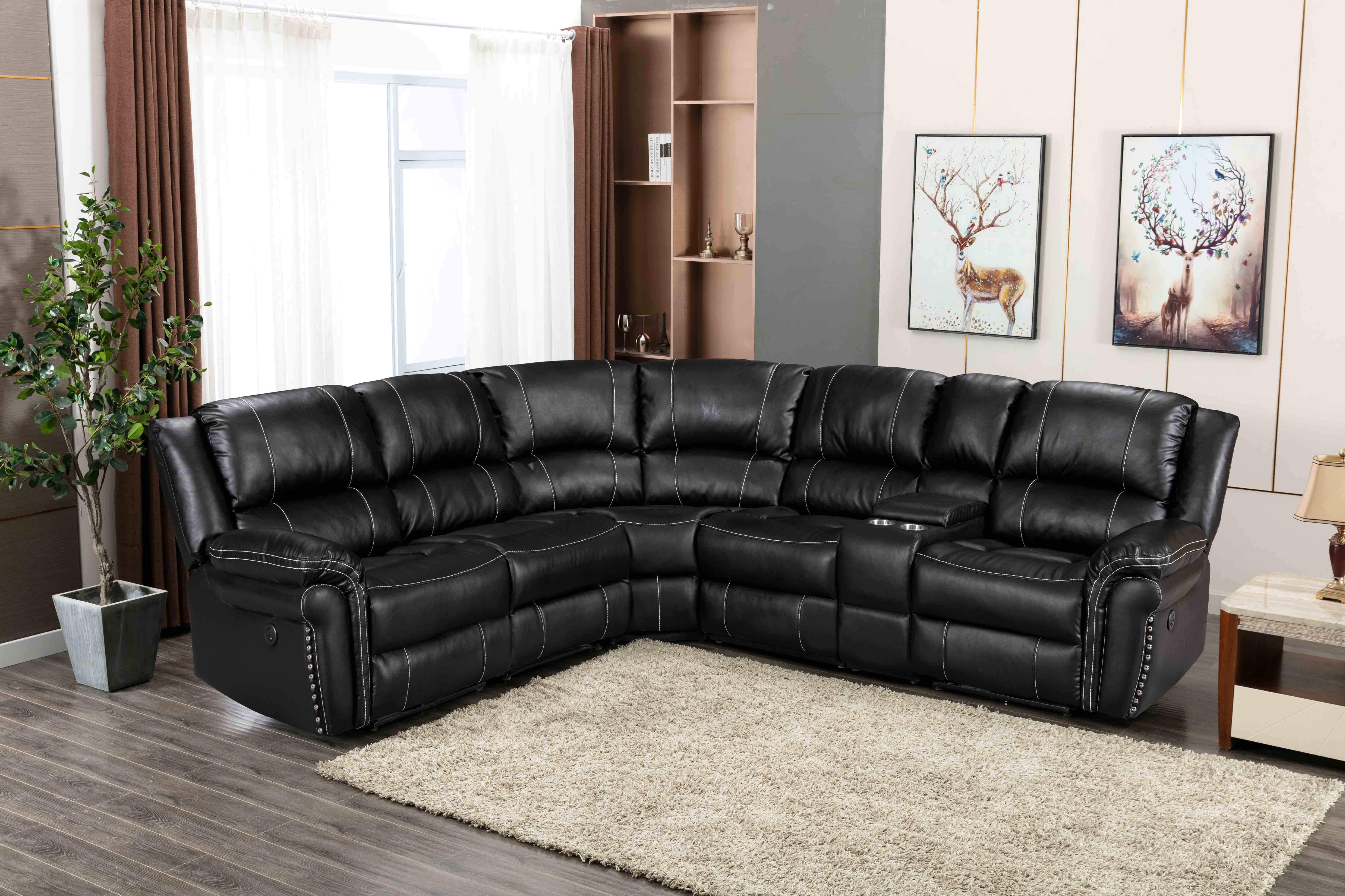 sectional sofa with two recliners