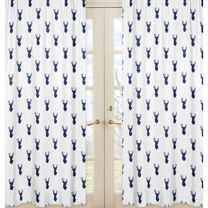 Woodland Deer Wildlife Semi-Sheer Rod Pocket Curtain Panels (Set of 2)