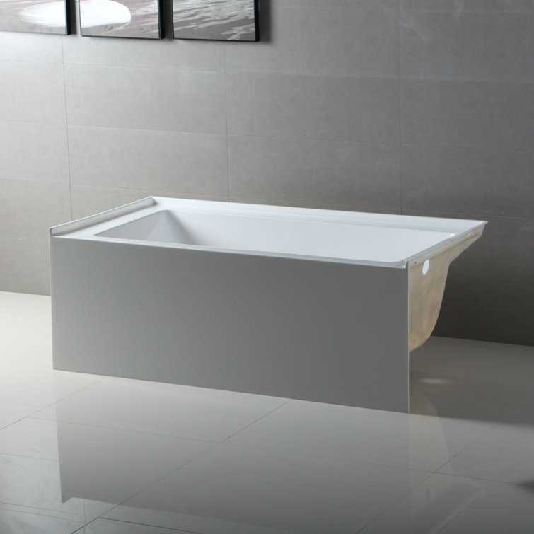 Fine Fixtures 54" x 30" Alcove Soaking Fiberglass Bathtub & Reviews