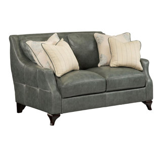 Sage Green Leather Loveseat Wayfair Broadcommon Leather Loveseat