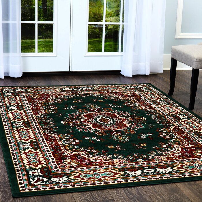 Charlton Home Ingham Oriental Hunter Green Area Rug & Reviews | Wayfair.ca