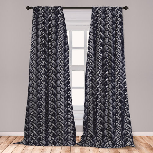 East Urban Home Ambesonne Geometric Curtains Vintage Ocean Waves