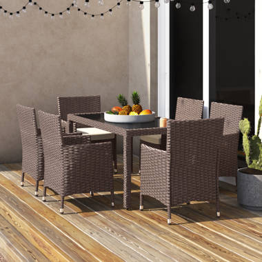 appel outdoor 7 piece dining set with cushions