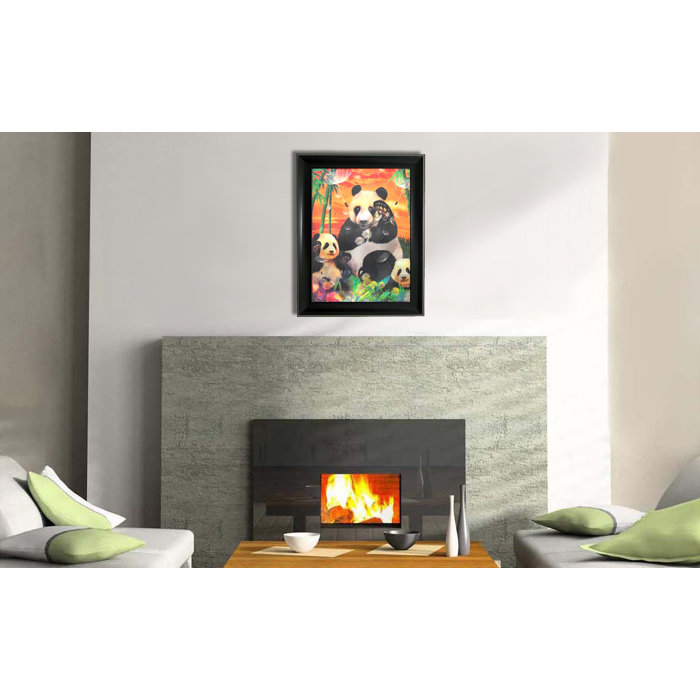 East Urban Home Panda Framed Graphic Art Print On Acrylic In