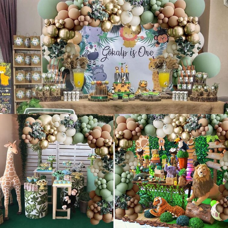 Details about   110PCS Jungle Safari Green Balloon Arch Garland Kit Baby Birthday Party Decor