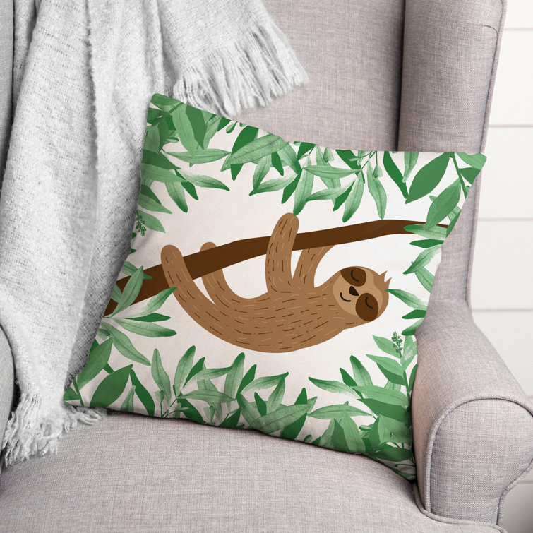 sloth throw pillow