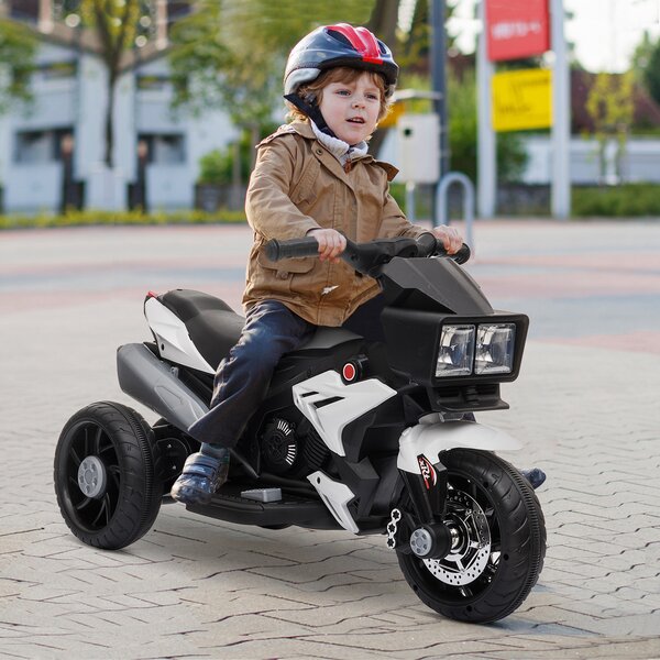 Kids Gray Ride On Motorcycle 3 Wheel Battery Powered Electric Power Bicycle Gift 