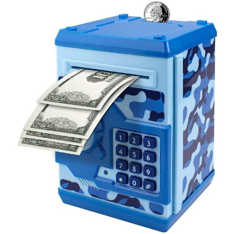 Kids Electronic Piggy Bank ATM Password Money Coin Automatic Safe Saving Box Kit 