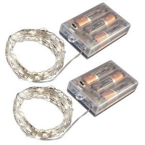 Battery Operated LED Waterproof Mini String Lights with Timer