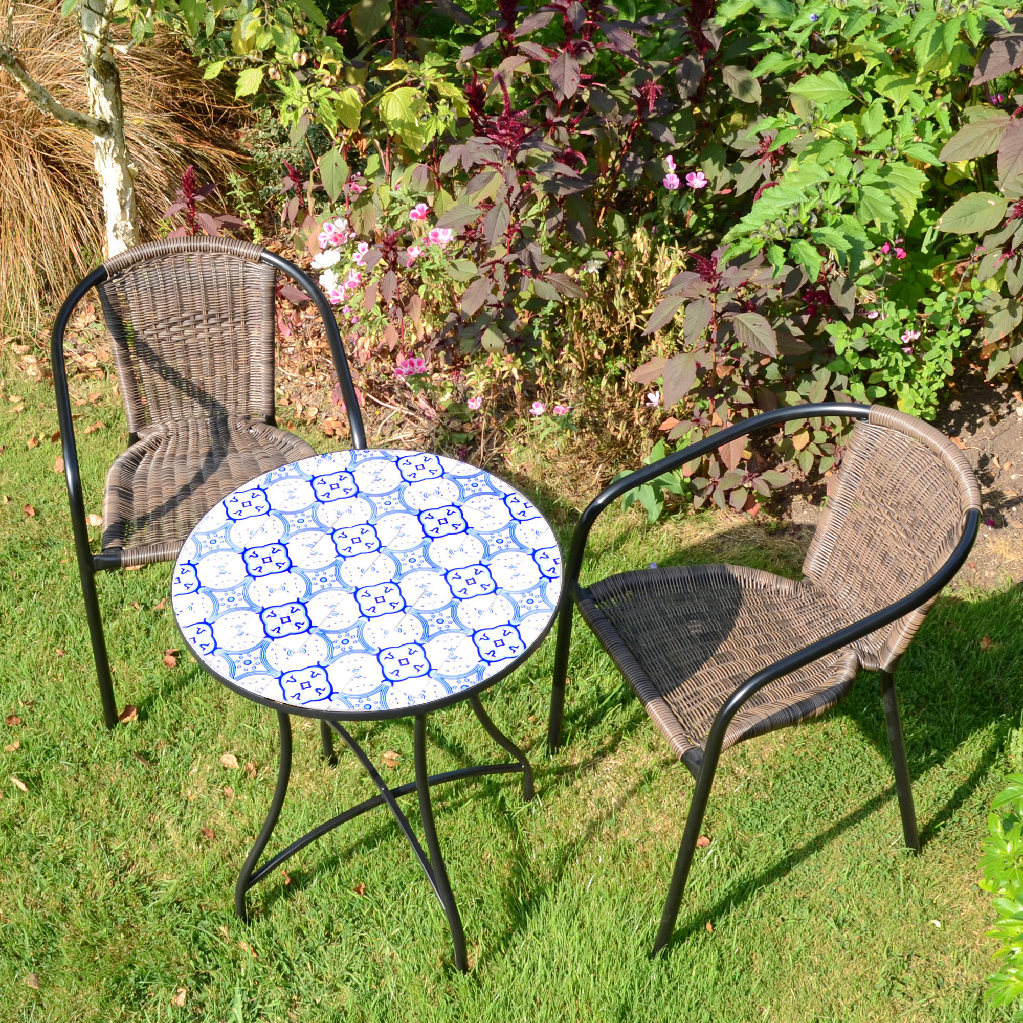 Marlow Home Co. NASSAU BISTRO 60cm Mosaic Table with San Remo Chair ...
